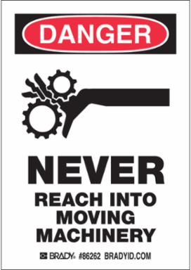 DANGER NEVER REACH, Pack of 5 Labels, Polyester