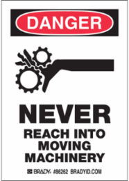 DANGER NEVER REACH, Pack of 5 Labels, Polyester