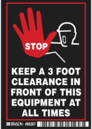 STOP KEEP A 3 FOOT CLEARANCE IN FRONT OF THIS EQUIPMENT Labels