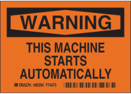 WARNING THIS MACHINE, Pack of 5 Labels, Polyester