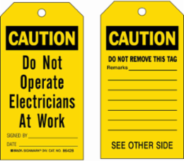 Caution Tag 5.75 Inch x 3 Inch Polyester, Write-On, Laminated