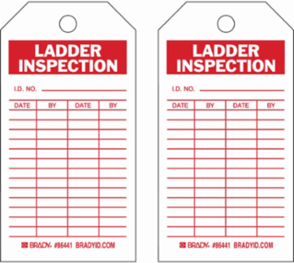Inspection & Material Control Tags - I.D. NO.: DATE: BY: DATE: BY:, 5.75" H x 3" W, Red on White