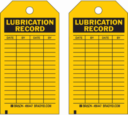 Inspection & Material Control Tags - DATE: BY: DATE: BY:, 5.75" H x 3" W, Black on Yellow