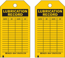Inspection & Material Control Tags - DATE: BY: DATE: BY:, 5.75" H x 3" W, Black on Yellow