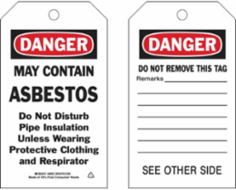 DANGER Tag, 7 Inch H x 4 Inch W, Write-On Matte Finish, Polyester