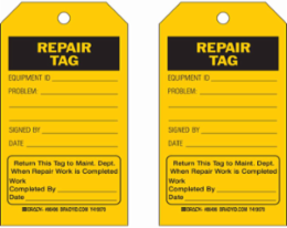 Accident Prevention Tag, 7 x 4 Inch, Write-On Polyester, Chemical-Resistant