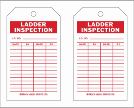 Inspection & Material Control Tags - I.D. NO.: DATE: BY: DATE: BY:, 7" H x 4" W, Red on White