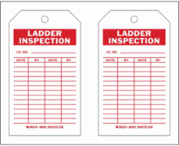 Inspection & Material Control Tags - I.D. NO.: DATE: BY: DATE: BY:, 7" H x 4" W, Red on White
