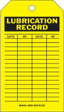 Inspection & Material Control Tags - DATE: BY: DATE: BY:, 7" H x 4" W, Black on Yellow