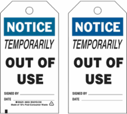 Heavy Duty Polyester Accident Prevention Tag, 5.75 Inch H x 3 Inch W, Outdoor Use