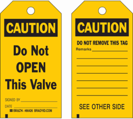 CAUTION Tag, 5.75 Inch H x 3 Inch W, Heavy Duty Polyester