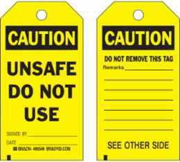 Accident Prevention Tag, Heavy Duty Polyester, 5.75 in H x 3 in W, Chemical & Abrasion Resistant