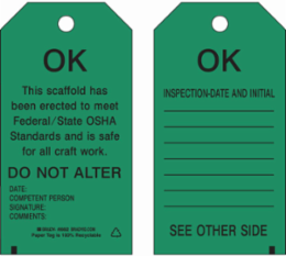 Scaffolding Tags - Polyester, 5.75" H x 3" W