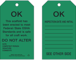 Scaffolding Tags - Polyester, 7" H x 4" W