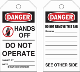 DANGER Tag, Paper, 5.75 Inch x 3 Inch, Write-On Surface, Indoor Use Only