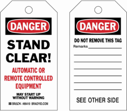 DANGER Tag 5.75 in x 3 in Cardstock with (100) Cotton String Ties