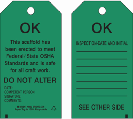 Scaffolding Tags - Write-On Paper Cardstock, 5.75" H x 3" W