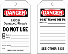Write-On Paper Cardstock Accident Prevention Tags, 7 Inch H x 4 Inch W, Non-Laminated