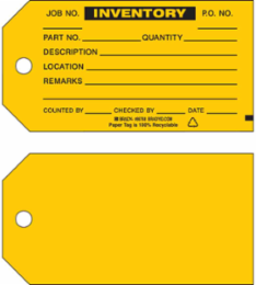 INVENTORY Production Tag, 3" H x 5.75" W, Black on Yellow