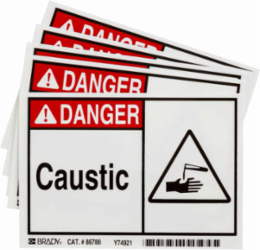 DANGER Equipment/Oem Labels, 3.5" H x 5" W x 0.006" D, Polyester