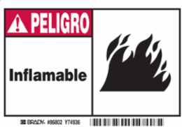 Inflammable, Pack of 5 Labels, Polyester