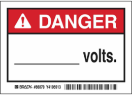 DANGER VOLTS Labels, Pack of 5 Labels