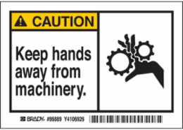 CAUTION Label 3.5 Inch H x 5 Inch W, Polyester, Abrasion-Resistant, Self-Adhesive