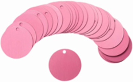 Blank Valve Tags 1.5 Inch Diameter, Anodized Aluminum, Pink, 25 Tags per Pack