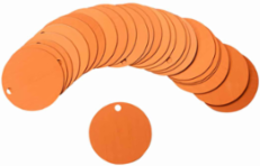Blank Valve Tags, 2 Inch Diameter, Anodized Aluminum, Orange, 25 Tags per Pack