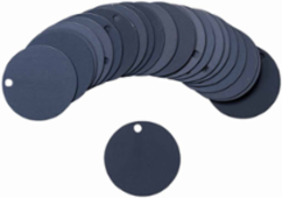 Blank Valve Tags 2 Inch Aluminum Black, Pre-Punched Holes, 25 Tags Per Pack