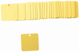 Anodized Aluminum Blank Valve Tags, 1.5 Inch x 1.5 Inch, Yellow, 25 Pack