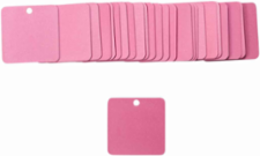 Blank Valve Tags 2 Inch H x 2 Inch W, Aluminum, Pink, Write-On Area, 25 Tags per Pack