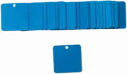 Anodized Aluminum Blank Valve Tags, 2 Inch x 2 Inch, Blue, 25 Tags per Pack