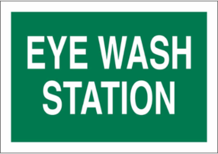 Eye Wash Station Sign, 3.5" H x 5" W x 0.006" D, Polyester