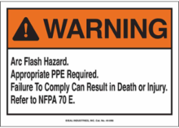 WARNING Arc Flash Hazard Sign, 7" H x 10" W x 0.006" D, Polyester
