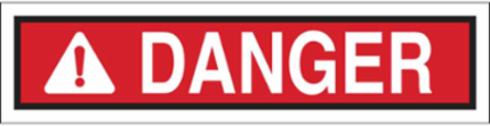 Blank DANGER Sign 2.25 Inch H x 9 Inch W, Polyester, Durable for Outdoor Use