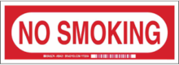 No Smoking Sign, 3.5" H x 10" W x 0.006" D, Polyester