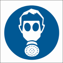 Respirator Picto Sign, 7" H x 7" W x 0.006" D, Polyester