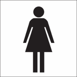 Woman Picto Sign, 7" H x 7" W x 0.006" D, Polyester