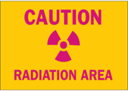 CAUTION Radiation Area Sign, 10" H x 14" W x 0.006" D, Polyester