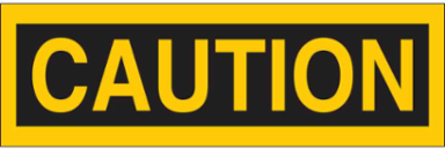Blank CAUTION Sign, 2.25 Inch H x 9 Inch W, Polyester, Permanent Adhesive