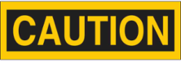 Blank CAUTION Sign, 2.25 Inch H x 9 Inch W, Polyester, Permanent Adhesive