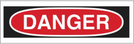 Blank DANGER Sign, 2.25 Inch H x 9 Inch W, Permanent Adhesive, Weather Resistant