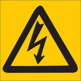Electrical Hazard Picto Sign, 3" H x 3" W x 0.006" D, Polyester