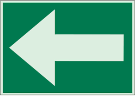 Left Arrow Sign, 7" H x 10" W x 0.008" D