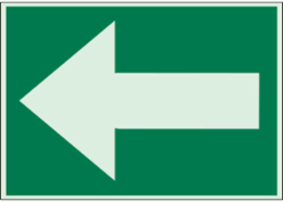 Left Arrow Sign, 7" H x 10" W x 0.008" D