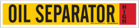 Ammonia IIAR Pipe Marker OIL SEPARATOR 4 Inch H x 24 Inch W Fits Pipes 8 Inch Dia or Larger