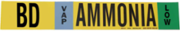 AMMONIA LOW Pipe Marker, 2.25 Inch H x 14 Inch W, Fits Pipes 2.5 Inch to 7.875 Inch Dia.