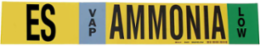 ES VAP AMMONIA LOW Pipe Marker, 2.25" H x 14" W, Fits Pipes 2.5" Dia. Thru 7.875" Dia.