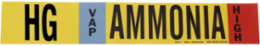 HG VAP AMMONIA HIGH Pipe Marker, 2.25" H x 14" W, Fits Pipes 2.5" Dia. Thru 7.875" Dia.